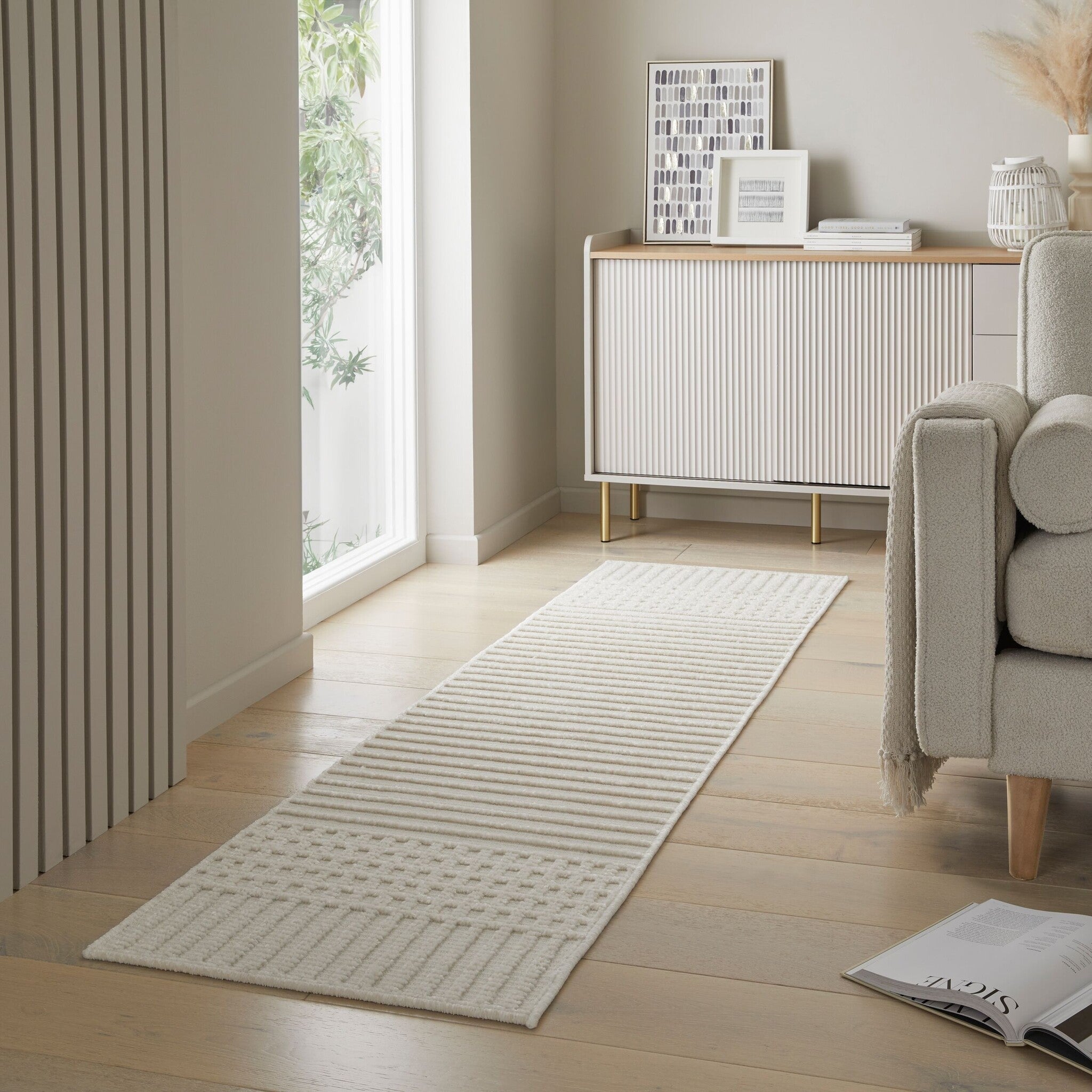 Washable runner - Elto Stripe Cream