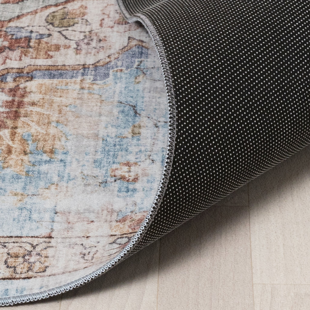 Round oriental rug - Leyla Medallion Light Blue