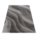 Modern floor rug - Streaky Waves Brown/Beige
