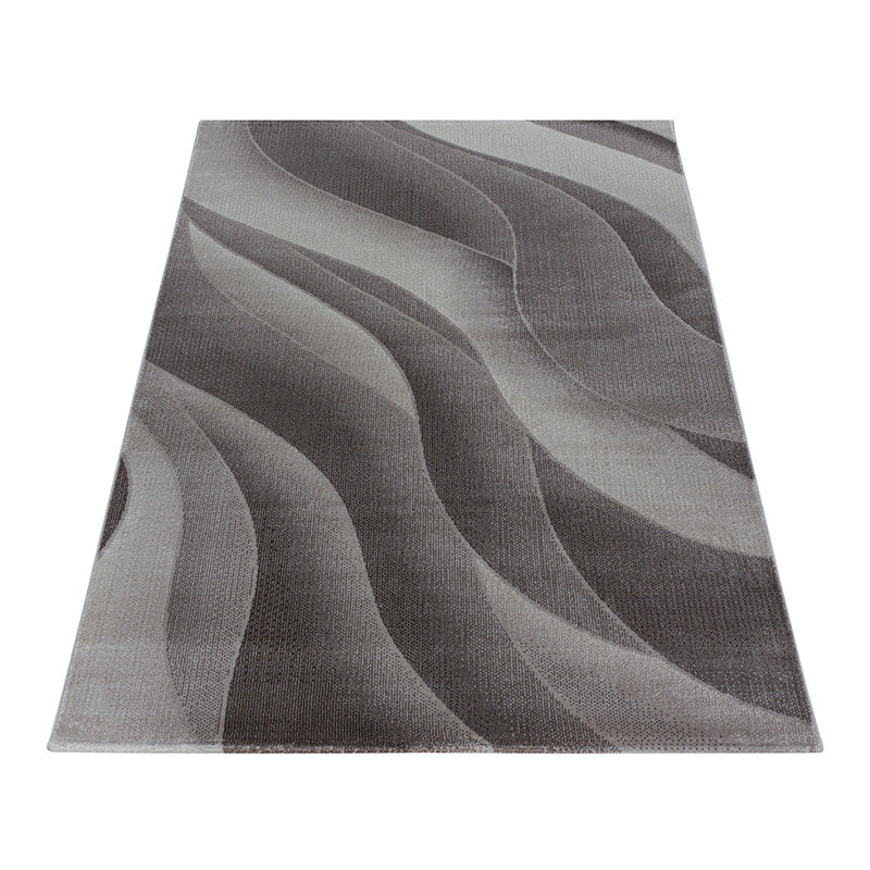 Modern floor rug - Streaky Waves Brown/Beige