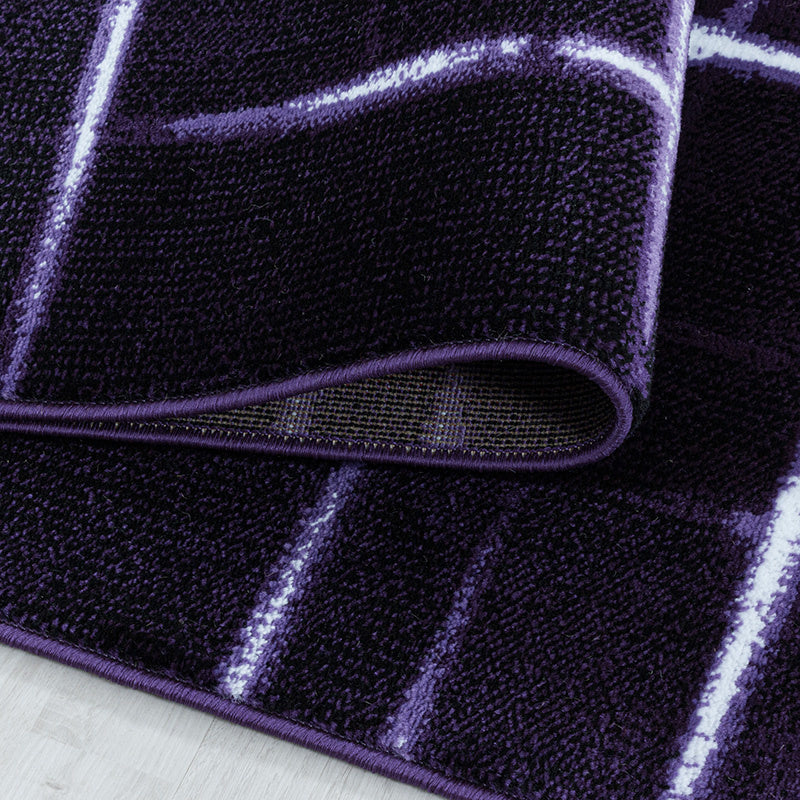Modern floor rug - Streaky Scratch Purple/White