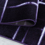 Modern floor rug - Streaky Scratch Purple/White