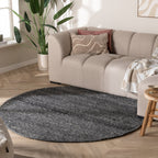 Round Wool Rug - Feline Anthracite/Blended