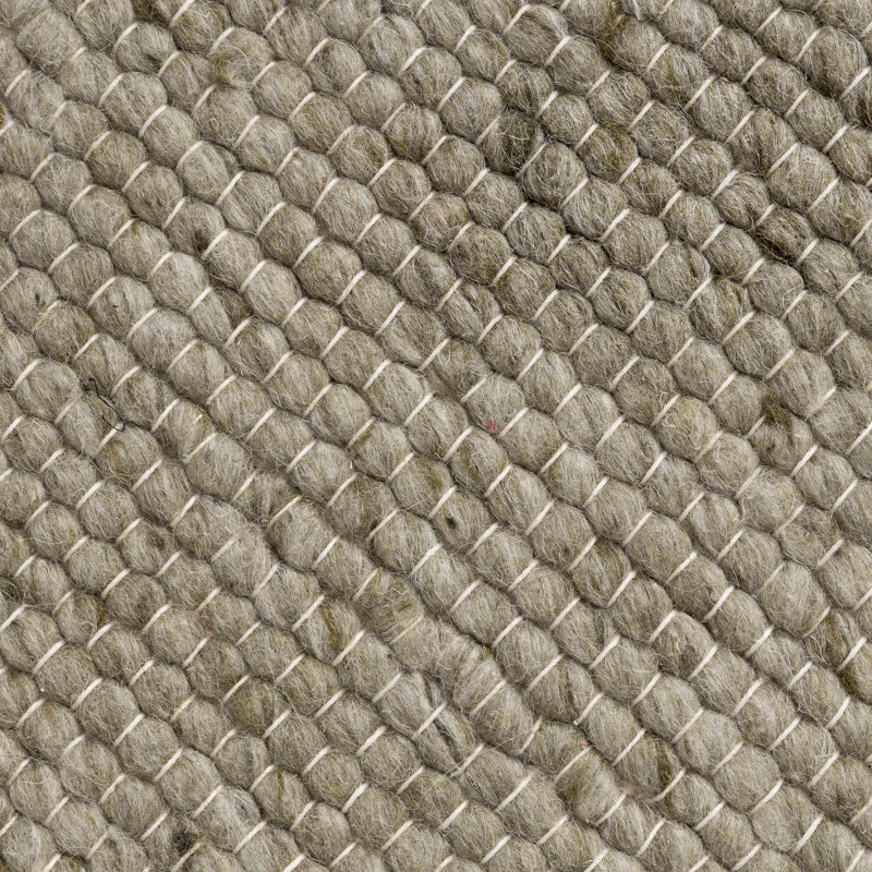 Round Wool Rug - Feline Olive Green/Blended