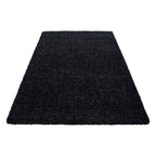 High-Pile Floor Rug - Sade Black