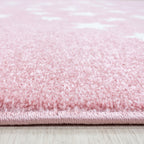 Round children's floor rug - Bambi Star Pink