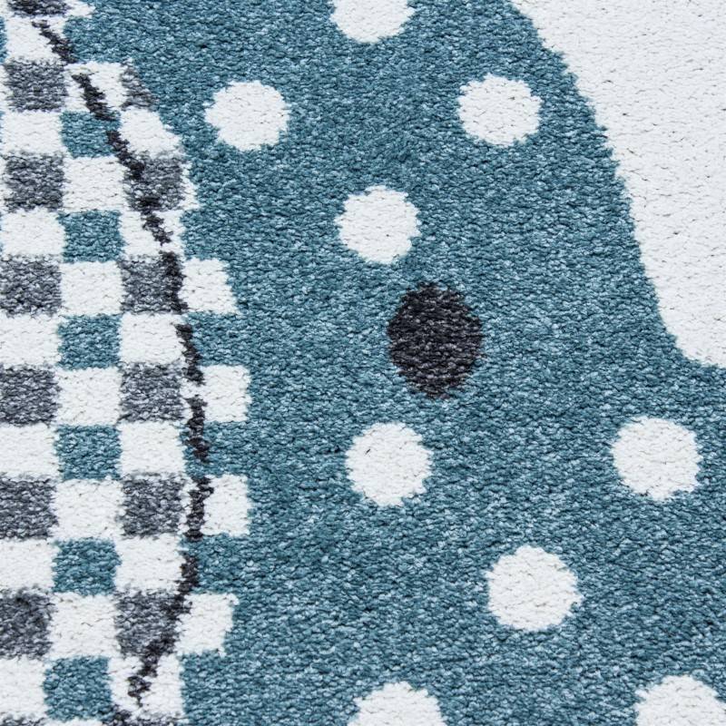 Children's floor rug - Anna Elephant Umbrella Blue