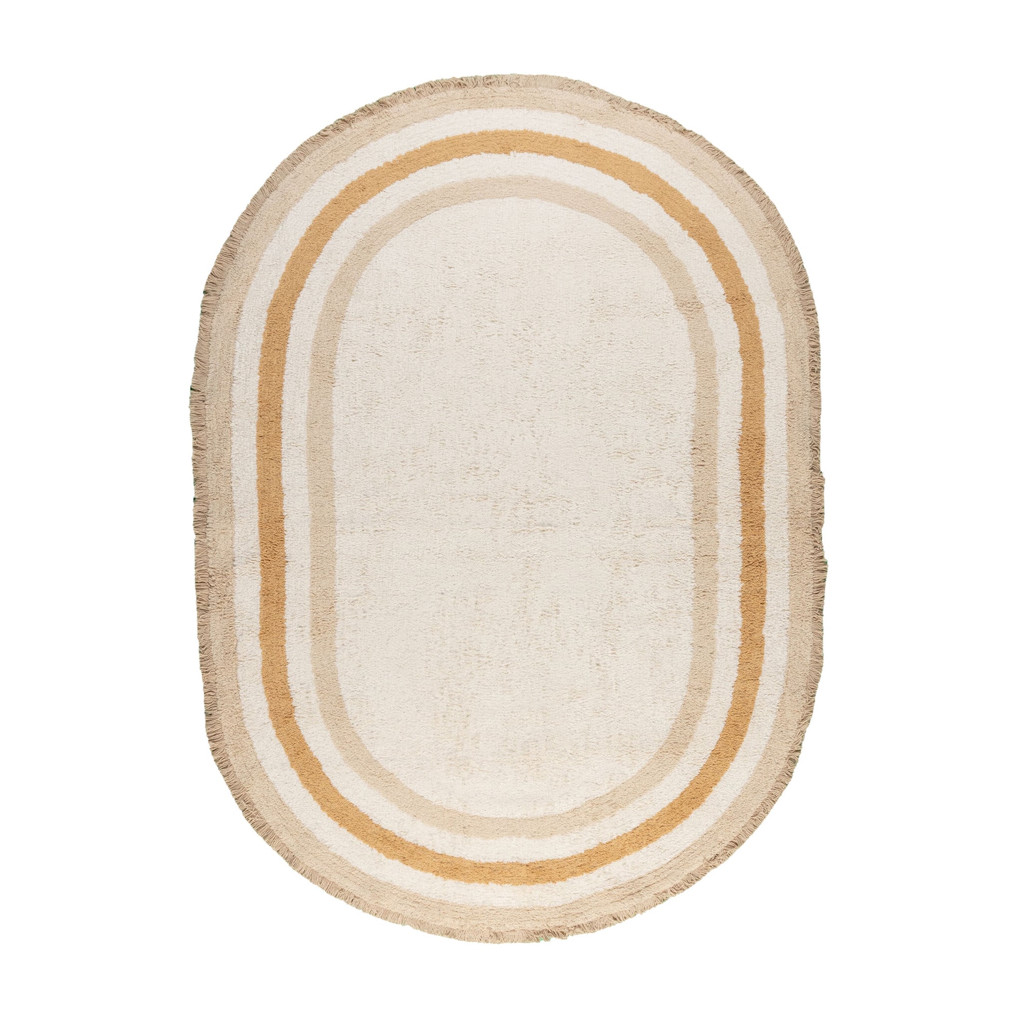 Oval washable children's rug - Milo Beige