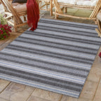 Striped outdoor rug - Sunara Anthracite