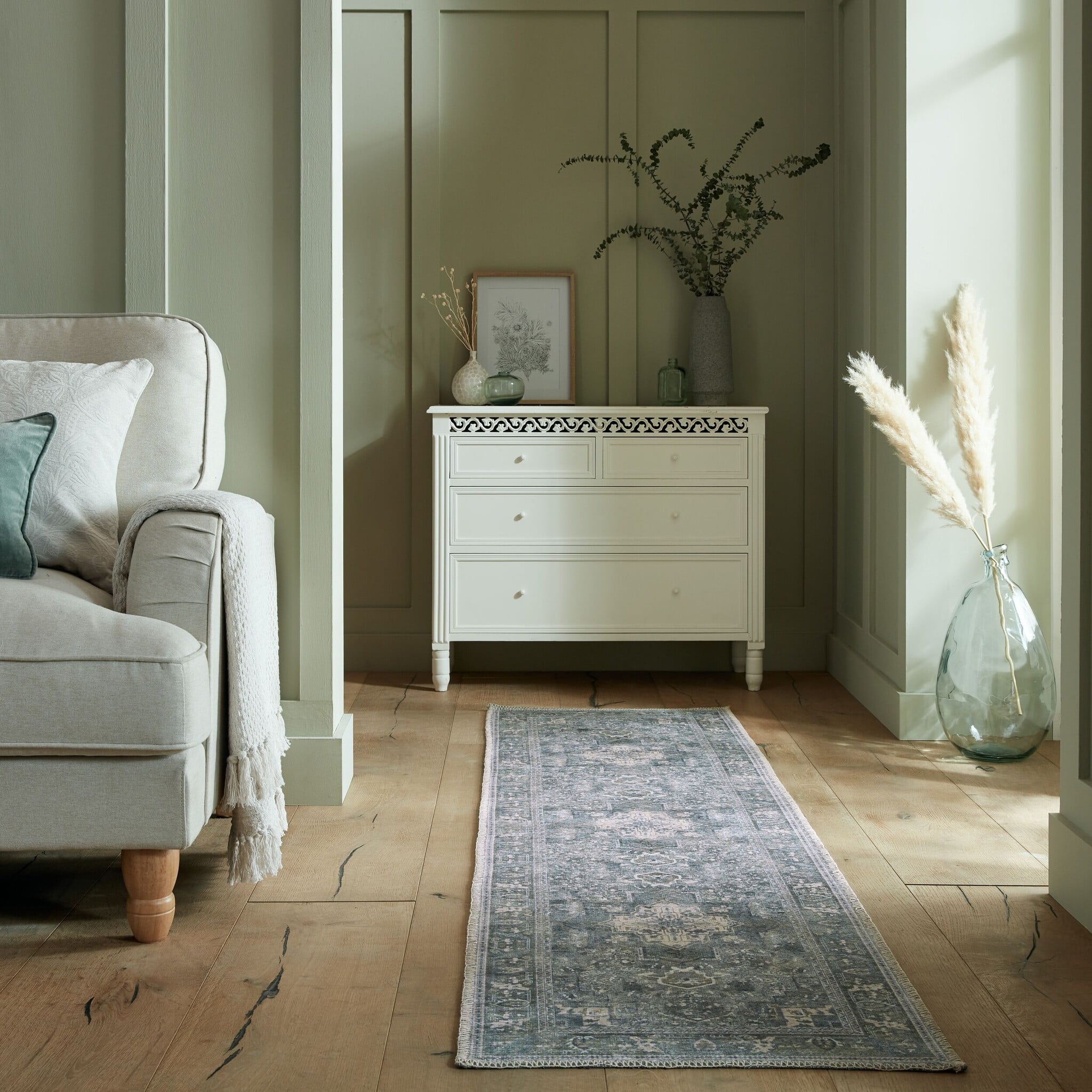 Washable runner - Reido Traditional Green
