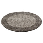 Round High-pile Rug - Edge Taupe