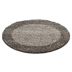 Round High-pile Rug - Edge Taupe