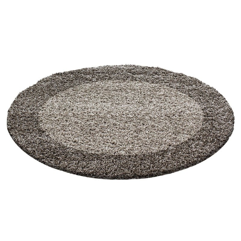 Round High-pile Rug - Edge Taupe