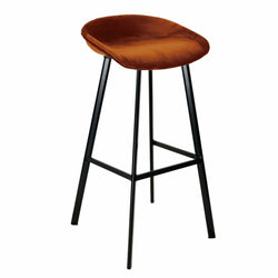 Velvet bar stool - Orange