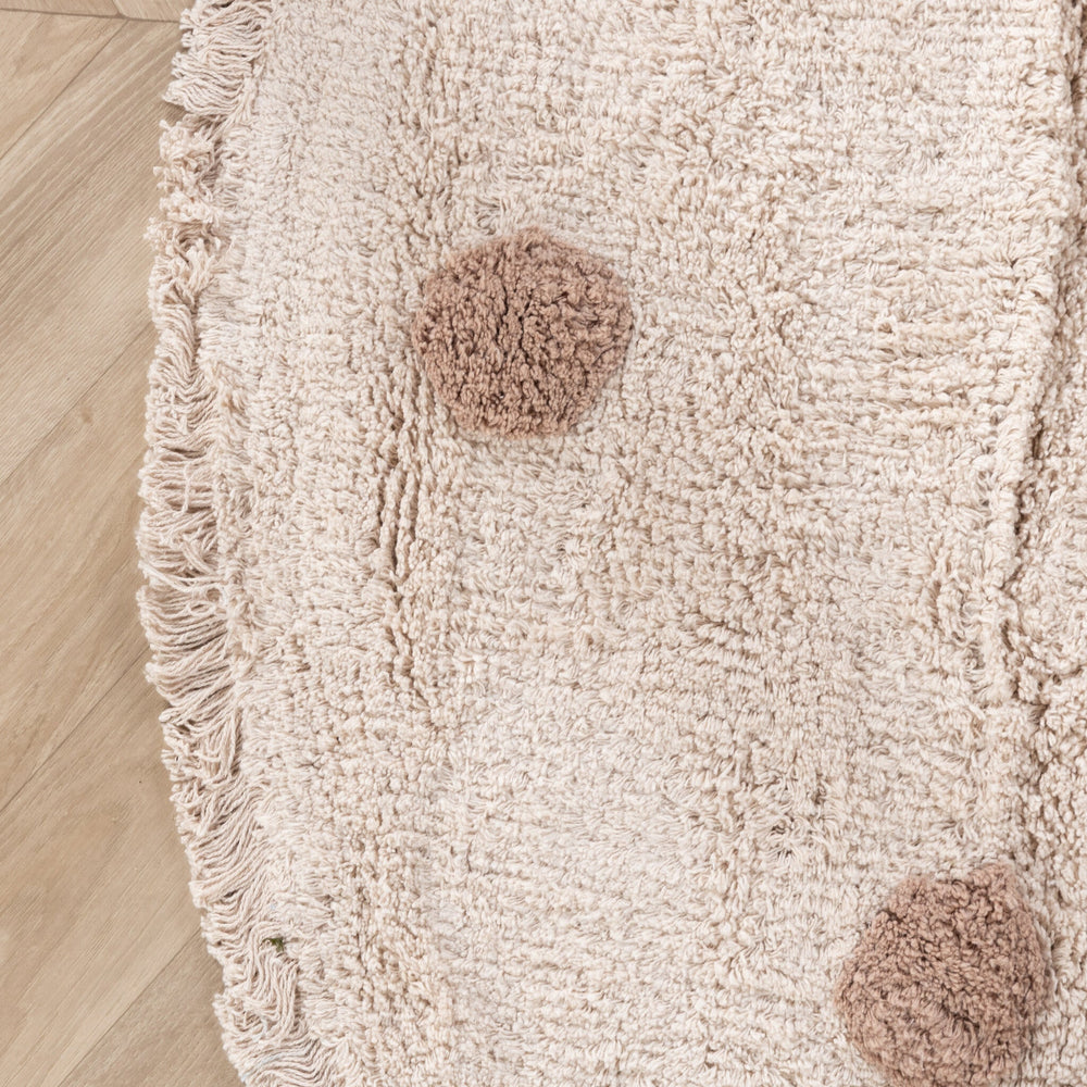 Round Kids’ Rug – Lou Dots Taupe