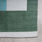 Retro Indoor Outdoor Rug - Pop Lines Green