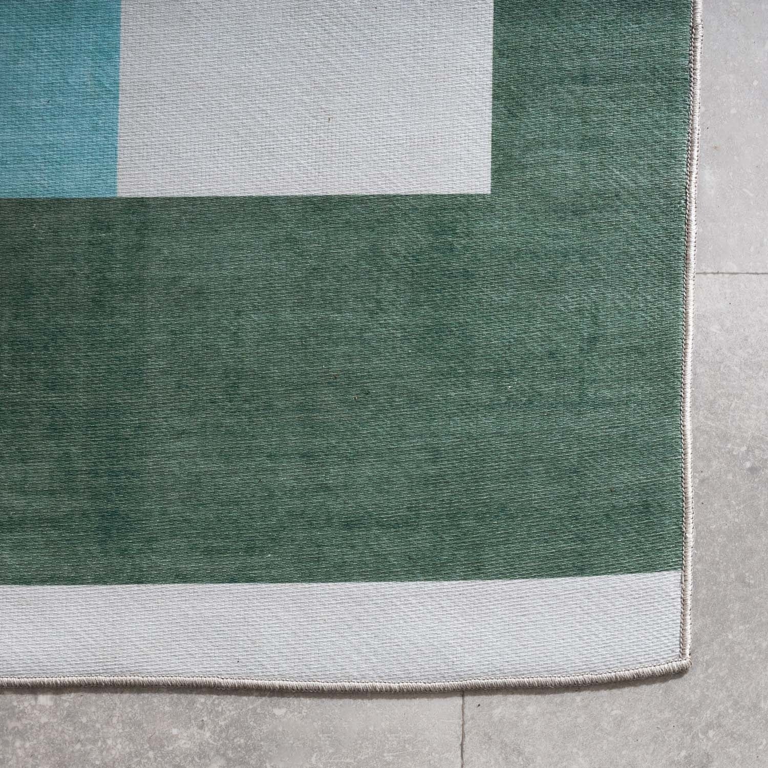 Retro Indoor Outdoor Rug - Pop Lines Green