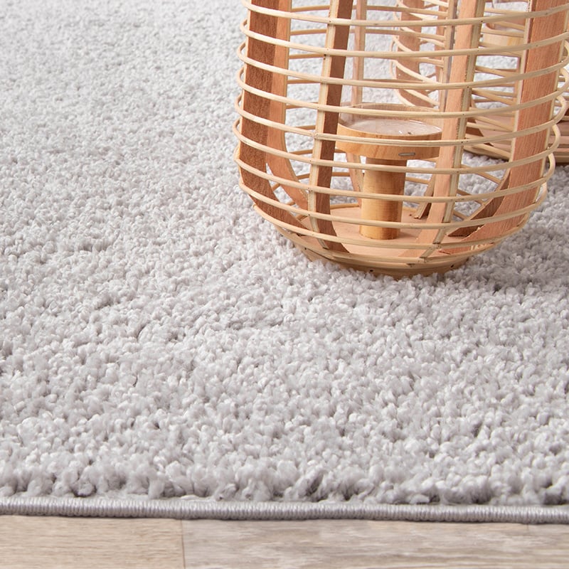 Round High Pile Rug - Lofty Light Grey