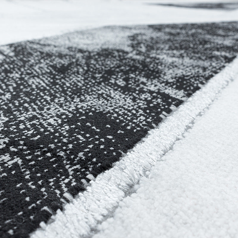 Modern floor rug - Marble Design Grey/Silver