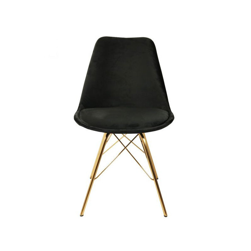 Chair Velvet Black - Gold Frame