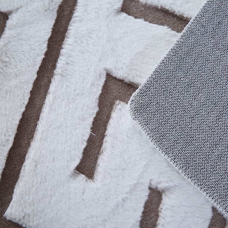 Soft geometric floor rug - Vellion Maze White/Beige