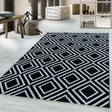 Modern floor rug - Streaky Square Black