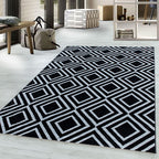 Modern floor rug - Streaky Square Black