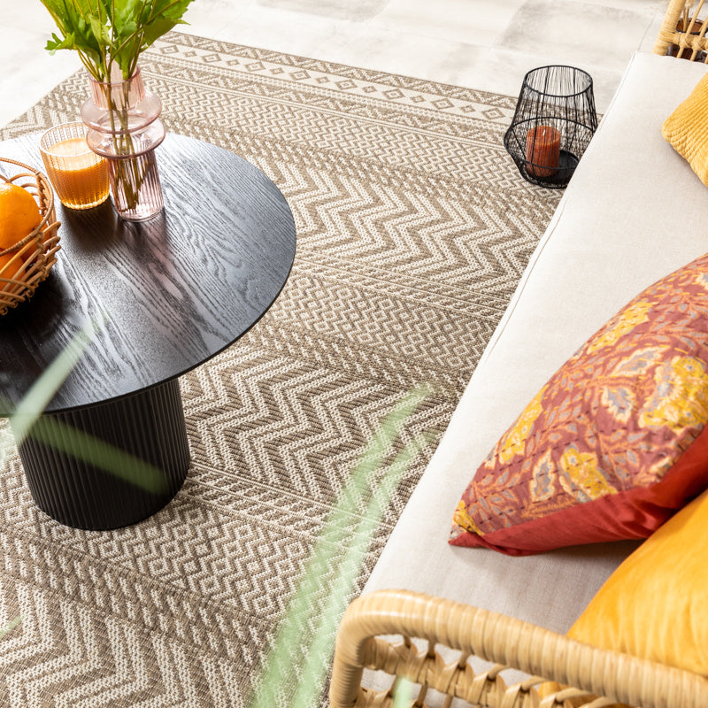 Jute Outdoor Rug - Nomad Aztec Cream
