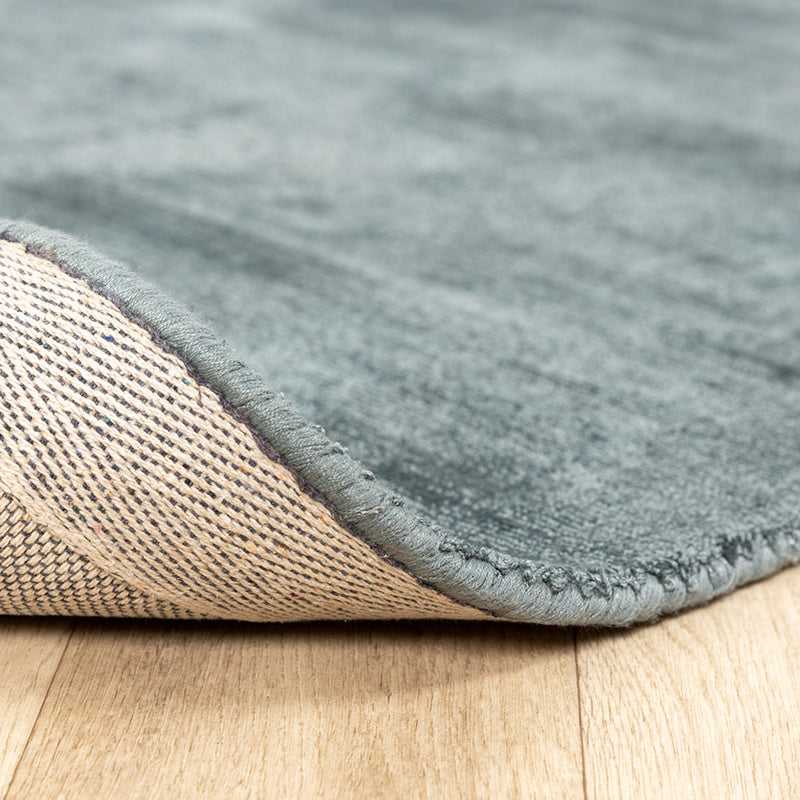 Round Viscose Rug - Pearl Blue/Green