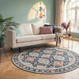 Round Vintage Rug - Imagine Oriental Blue