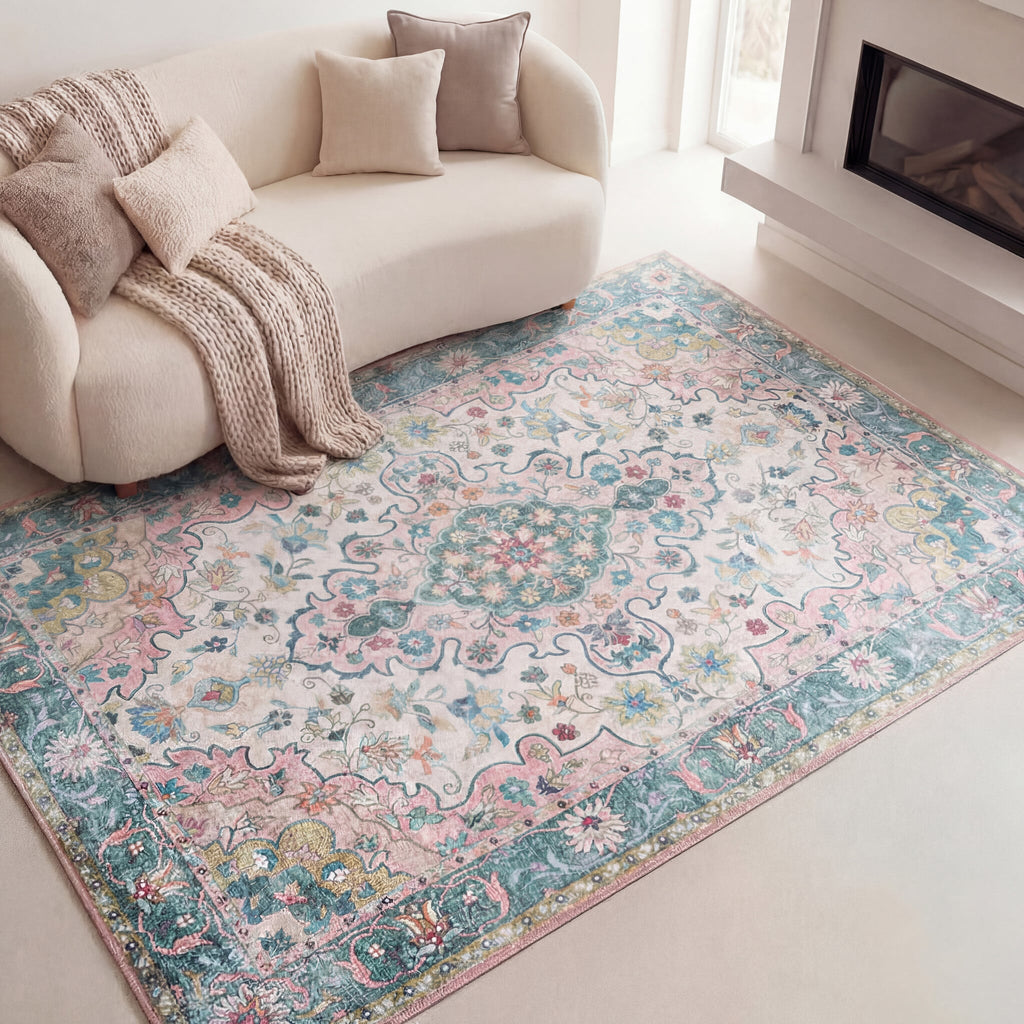 Vintage Rug - Lily Oriental Blue/Pink