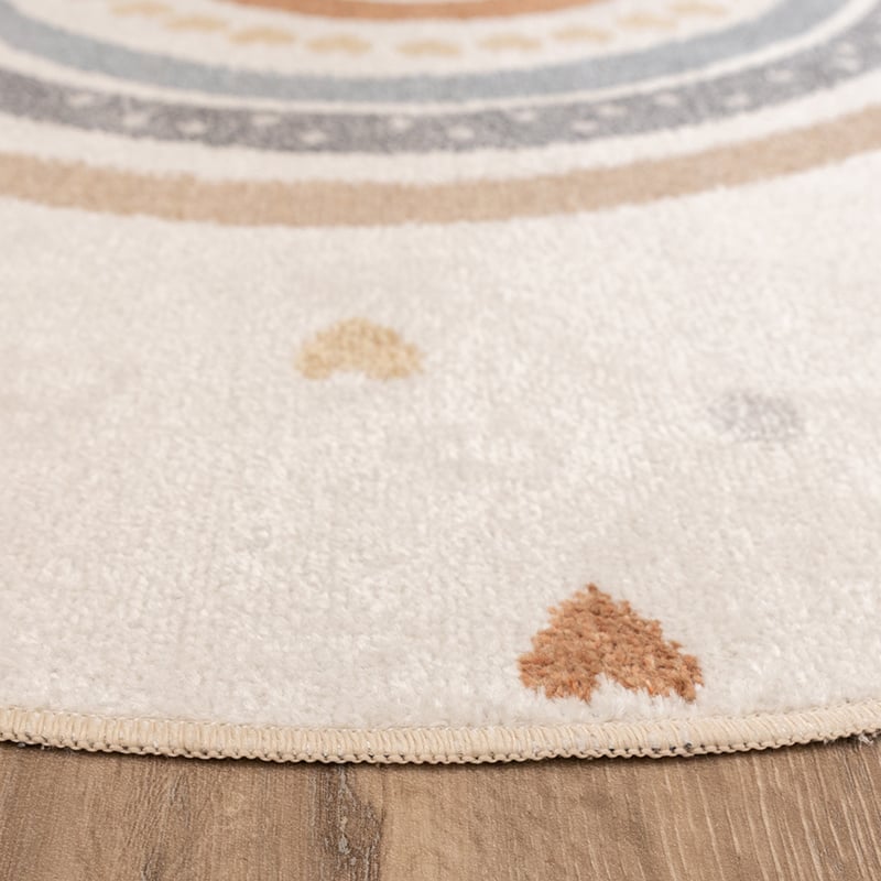 Round Washable Kids Rug - Ravi Rainbow Multicolour