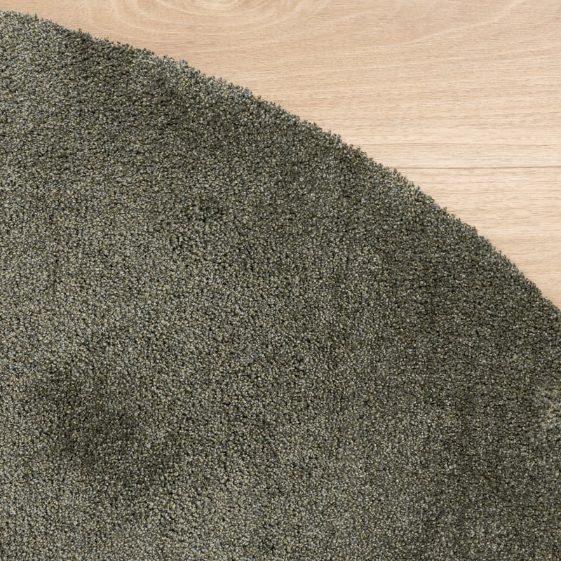 Round Washable Rug - Clean Green