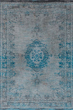 Vintage floor rug - The Fading World Grey/Turquoise 8255