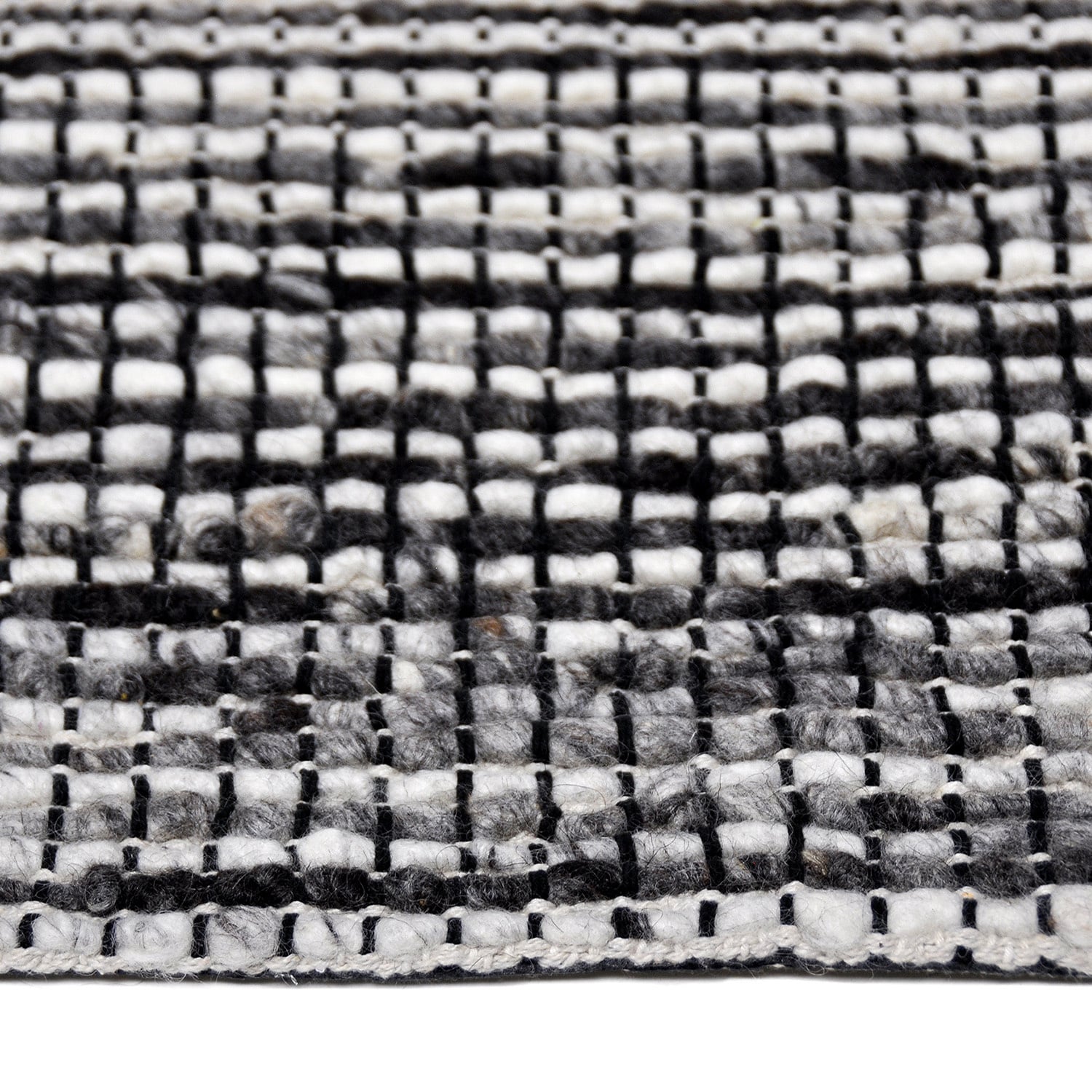 Wool Rug - Quillan Black/White
