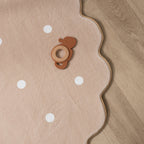 Round Kids Room Rug - Cloudy Dots Beige