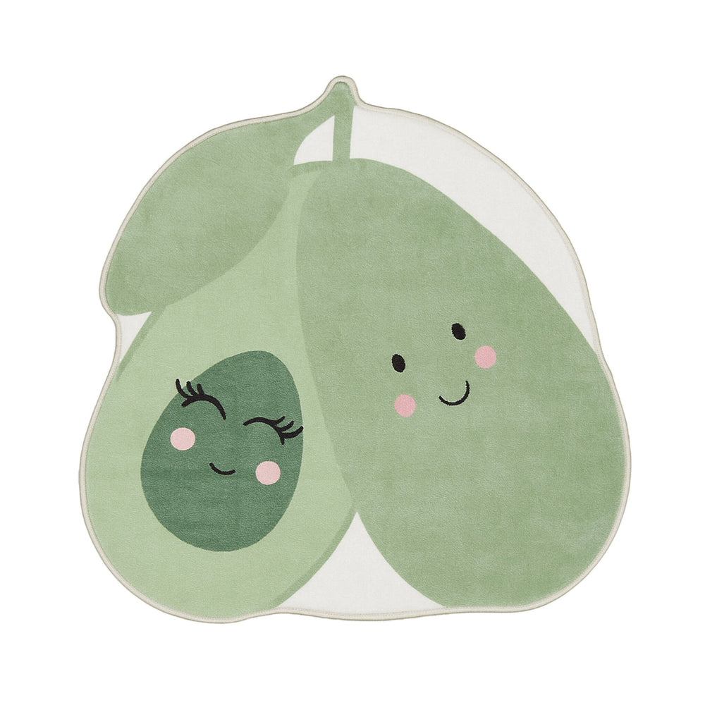 Washable Kids’ Rug – Berry Avocado Green