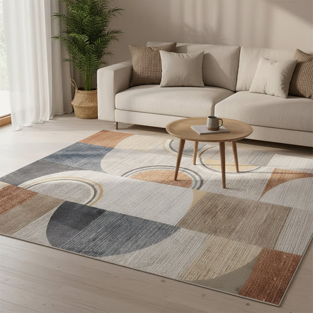 Washable Abstract Rug - Misha Blocks Multicolour