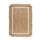 Jute floor rug - Grazo Natural/White