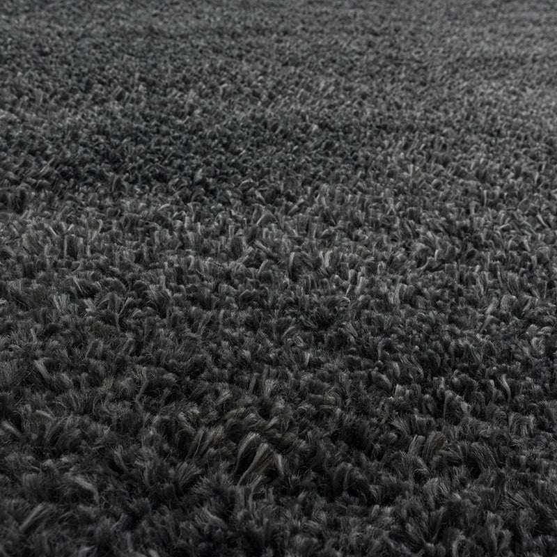 Round high-pile floor rug - Fuzzy Dark Grey