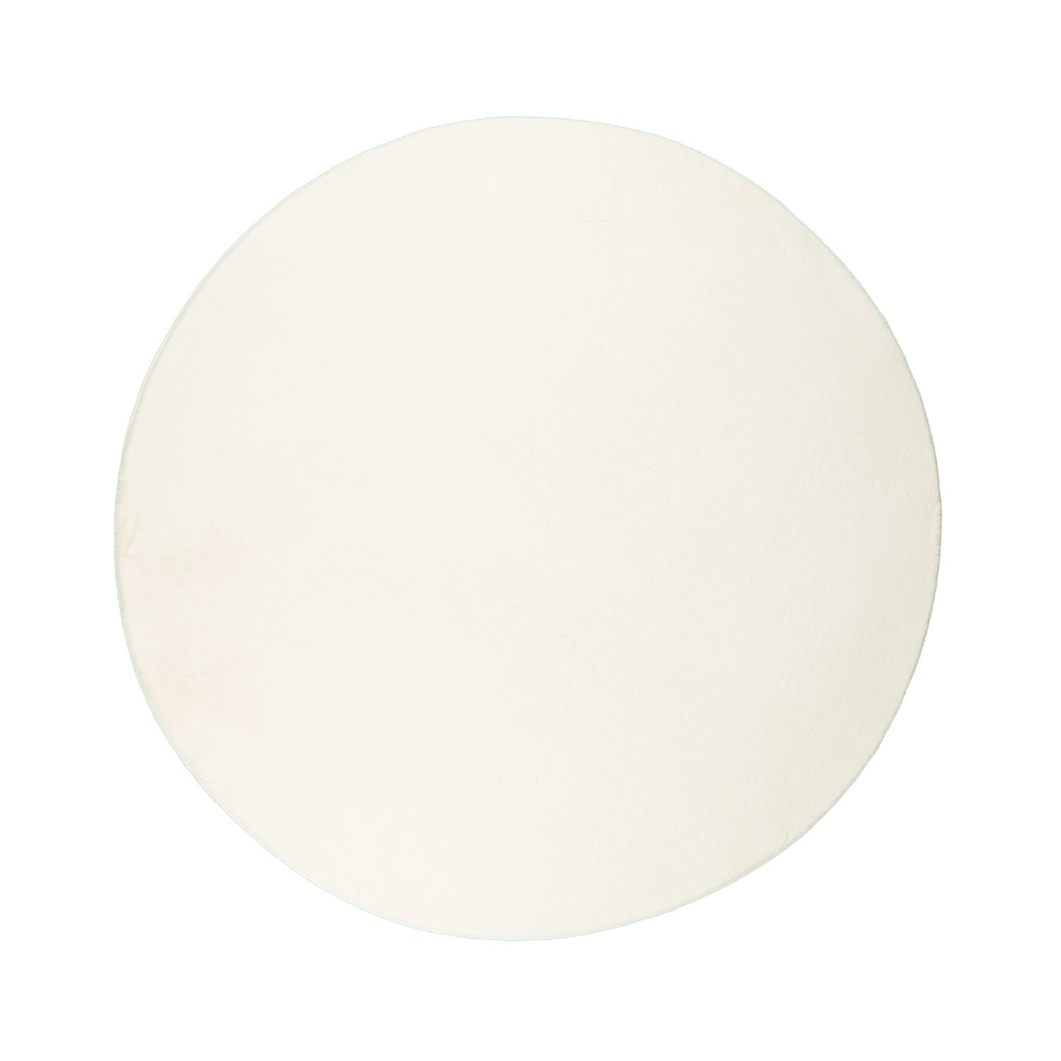 Round Low-Pile Rug - Cozy White