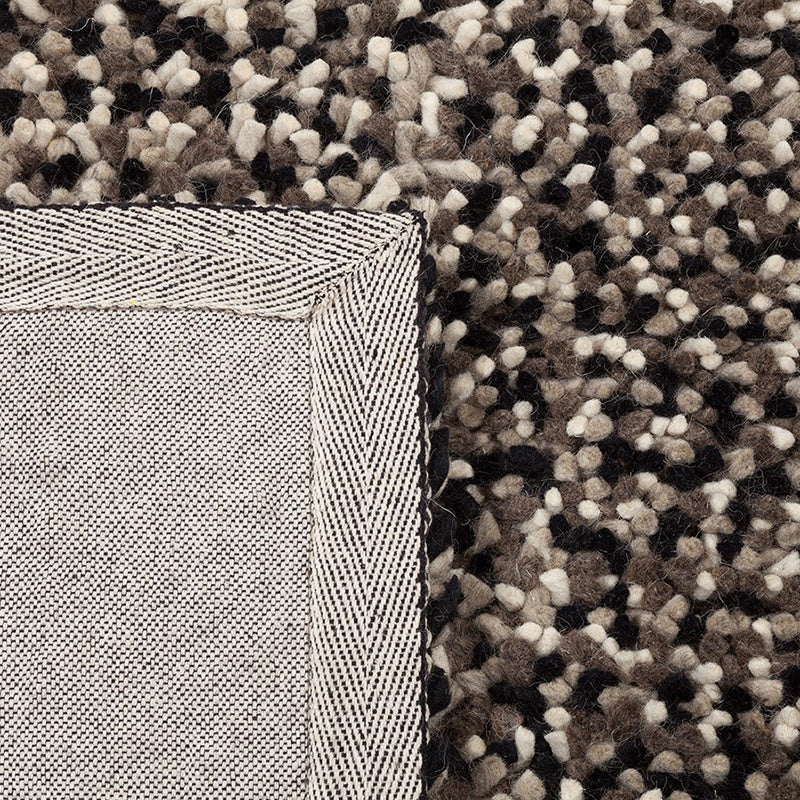 Wool floor rug - Halette Black/White