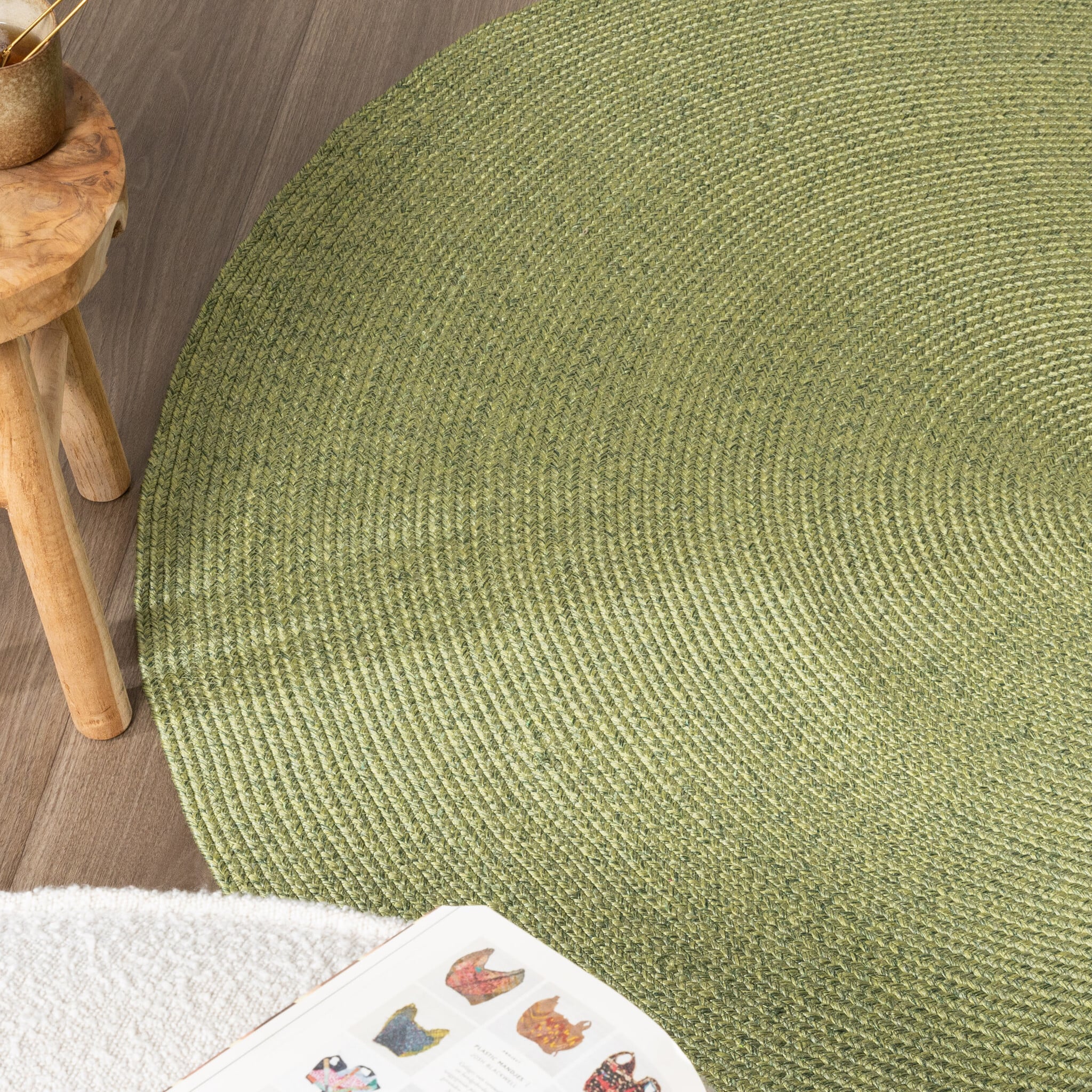 Round Indoor Outdoor Rug - Bali Green