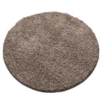 Round high-pile floor rug - Sade Mocha