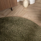 Round High-Pile Rug – Wish Green