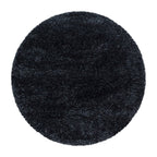 Round high pile floor rug - Blushy Black/Mottled