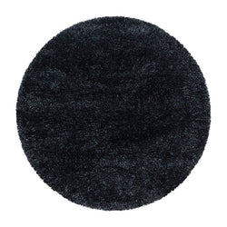 Round high pile floor rug - Blushy Black/Mottled