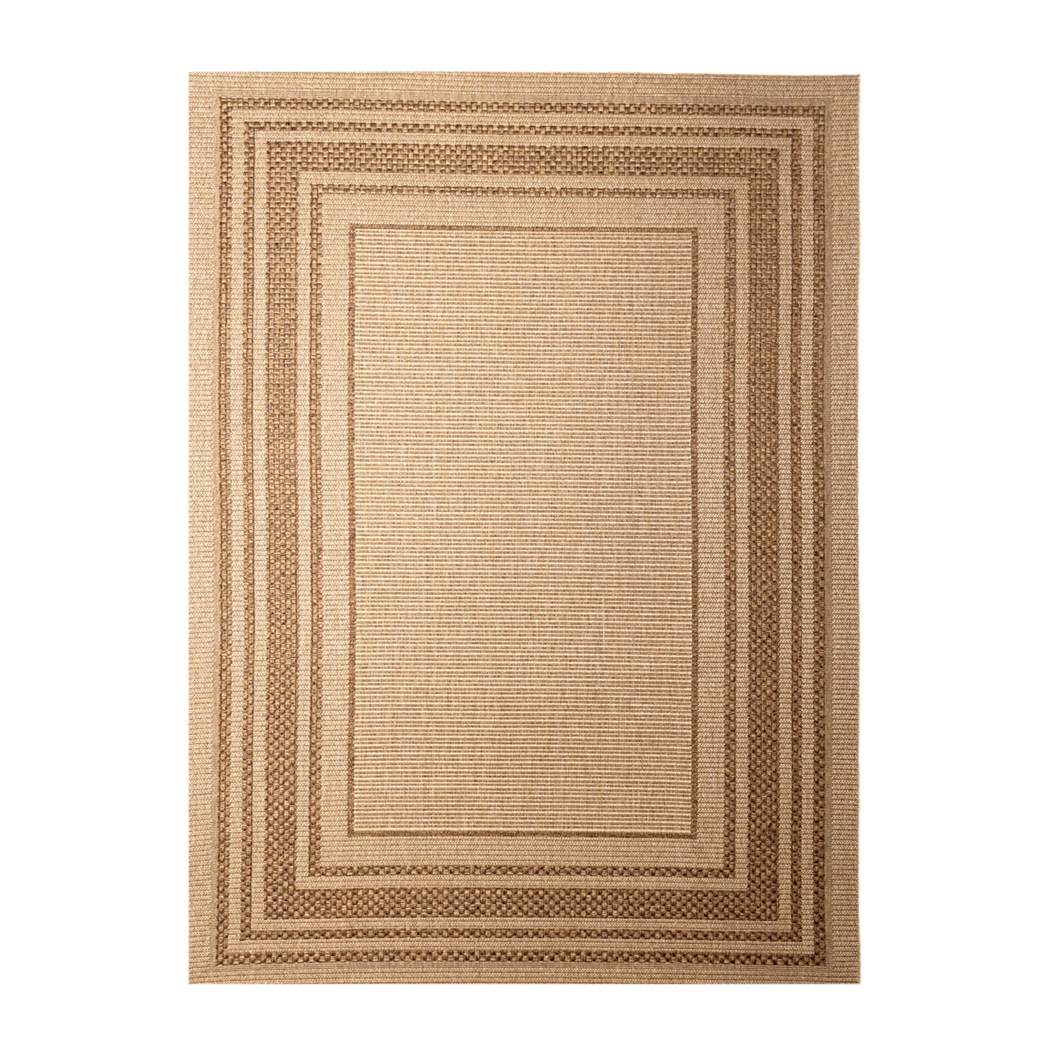 Jute Outdoor Rug - Mavi Border Cream/Brown