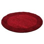 Round high-pile floor rug - Edge Red