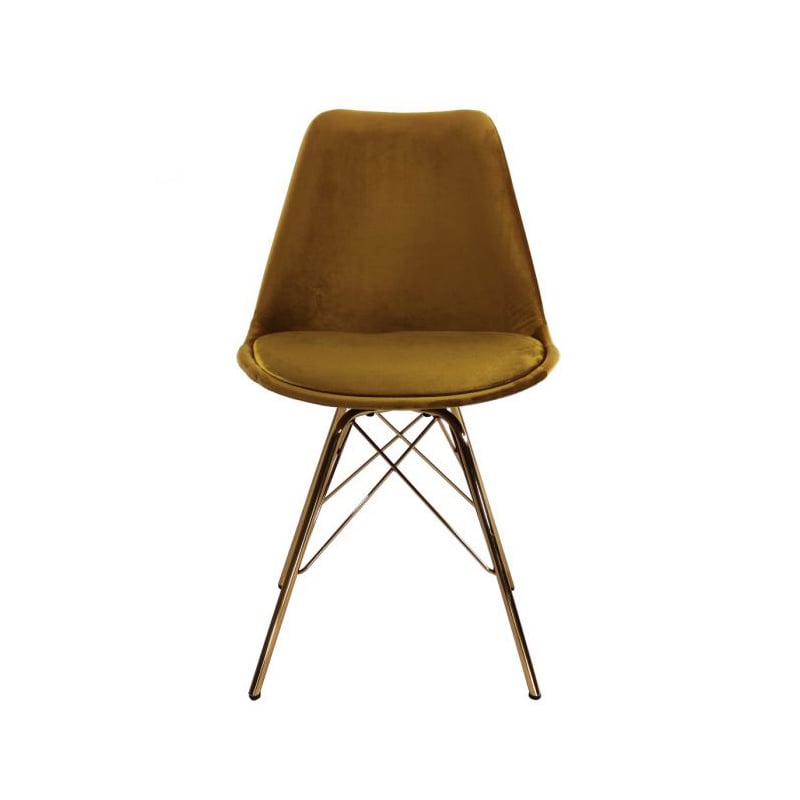 Velvet Chair Gold - Gold Frame